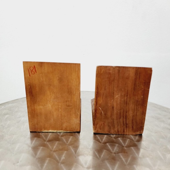 Vintage Wooden Hand Made Train Bookends Library Primitive Classic Americana - Picture 6 of 16